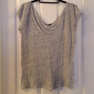 Brandy Melville Distressed Scoop-Neck Top